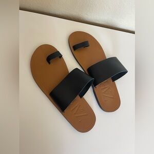 Zara Women's Black and Brown Sandals